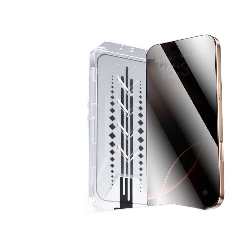 BB غطاء هاتف بGlass لـ iPhone 16 / 16 Plus / 16 Pro / 16 Pro Max مع حماية من السقوط ومقاوم للبصمات مع مقاوم للصدمات مع مقاوم للغبار مع تغطية كاملة للشاشة باللون أسود باللون الأسود - Image 1