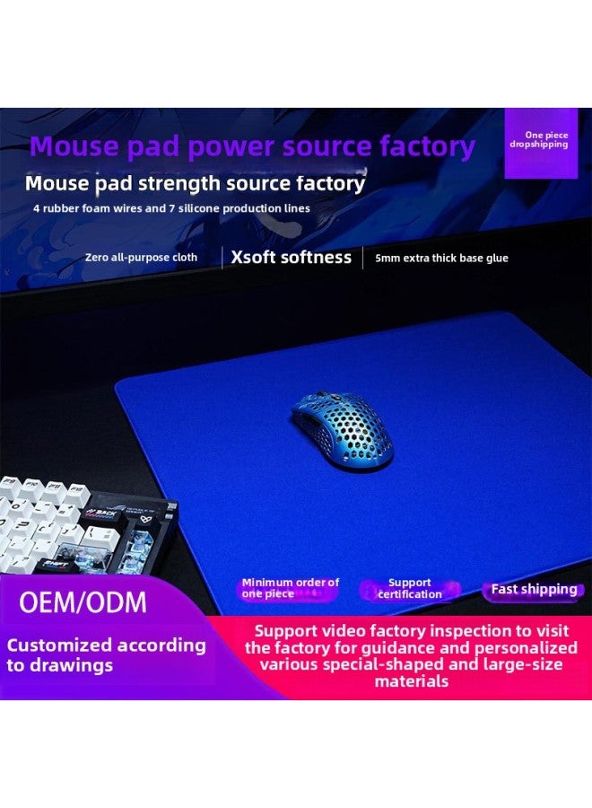 Electric Competition Mouse Pad Class Zero Super Large Fine Face Lock Edge Thickened 5mmFPS Game Special Mouse Pad Office Special Pad-color:420*490*5mm-pattern:zero Black  - Image 2