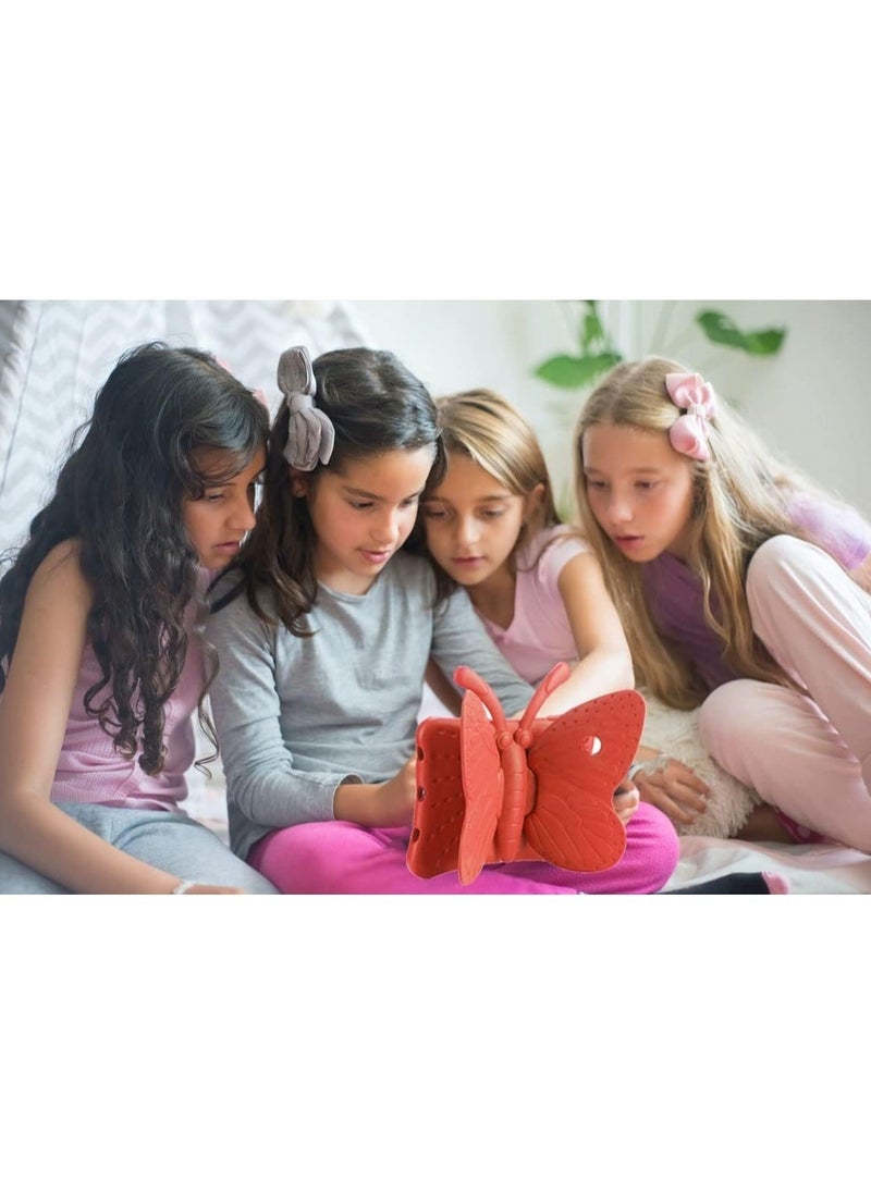 IAF iPad 6th Generation Case for Kids, iPad 9.7 inch Case, Light Weight Shockproof EVA Foam Protective Tablet Stand Cover Holder for Apple iPad Air/Air 2 iPad 9.7 2017/2018 - Cute Butterfly, Red - Image 5