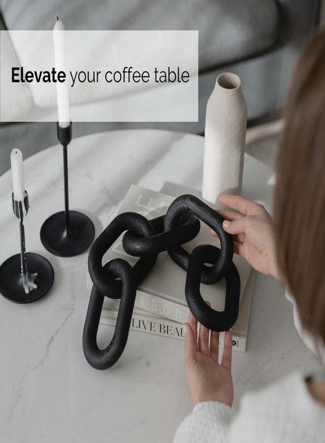 PEAKOLY Wood Chain Link Decor - Modern Coffee Table Decor Items, Black Chain Decor for Coffee Table, Wooden Decorative Chain, Bookshelf Decor, Shelf Decor Accents, Table Decorations for Living Room - Image 5