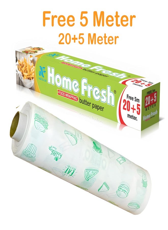 HOMEFRESH هوم فريش | ورق تغليف زبدة للطعام بطول 25 متر - ورق غير لاصق وآمن للطعام للطبخ والخبز والتخزين (25 متر) - Image 4