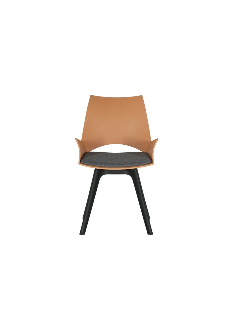 ROYALOAK Royaloak Zyra Fibre Cafe Chair with Revolving Mechanism in Yellow | Moulded Upholstery with Cushioned Seat & Tilt-Back Design |Revolving Chair with Anti-Skid Legs for Homes, Cafés, Patios or Balconies - Image 3