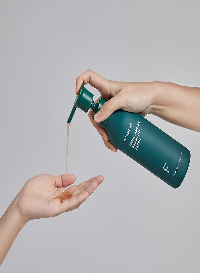 AYUNCHE Rebalancing Shampoo Fresh 11.8oz [For Oily Scalp] | Cleanse Excess Sebum & Oiliness | Strengthen and Protect Hair Roots | Anti-Hair Loss and Anti-Thinning Shampoo | Korean Salon Brand - Image 4