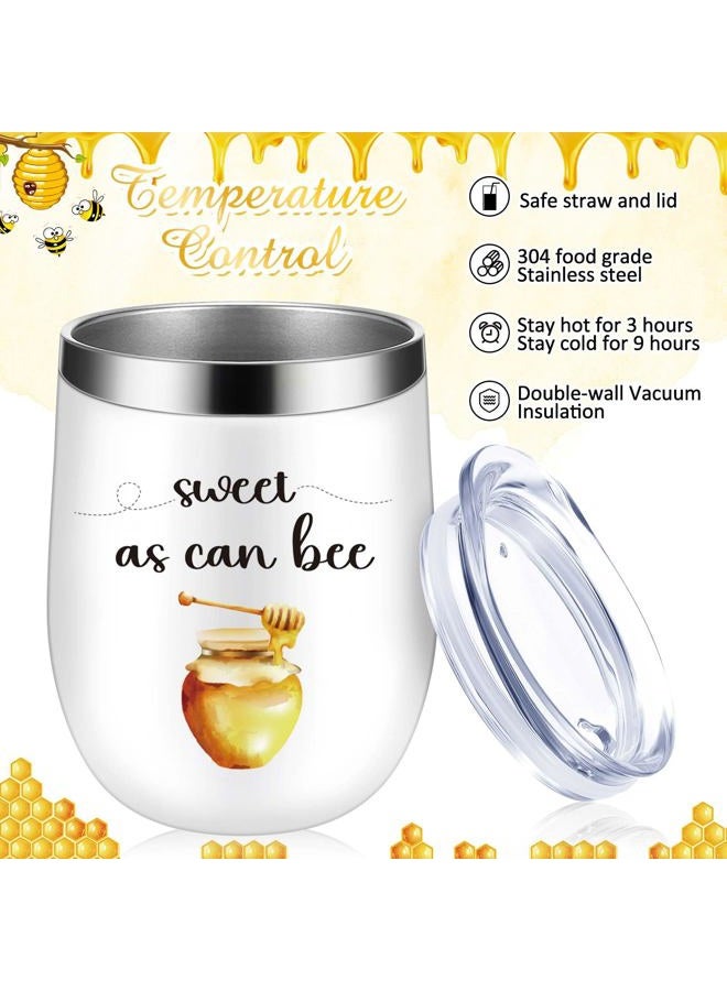 Hoolerry 6 Set Baby Shower Game Prizes for Guests Winners 12 oz Insulated Stainless Steel Tumbler Cup with Lids, Straws, Cleaning Brush, Cards & Boxes Return Gifts(Yellow,Bee Honey) - Image 4