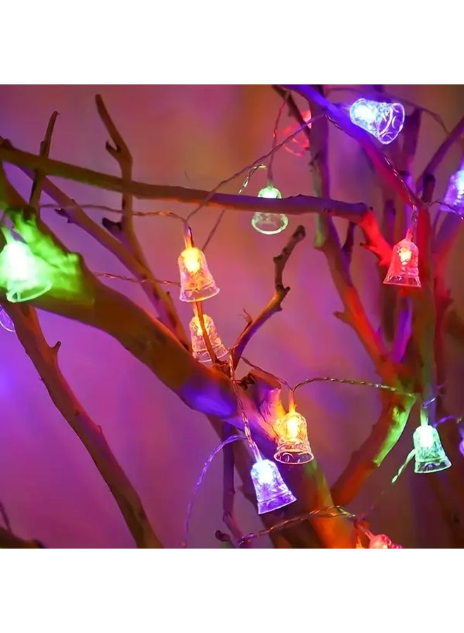 20 LEDs Colorful Bell Christmas Decorative Light Vibrant Warm Glow Battery Powered Indoor Holiday Decor - Image 4