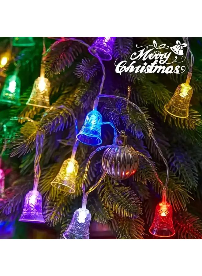 20 LEDs Colorful Bell Christmas Decorative Light Vibrant Warm Glow Battery Powered Indoor Holiday Decor - Image 1