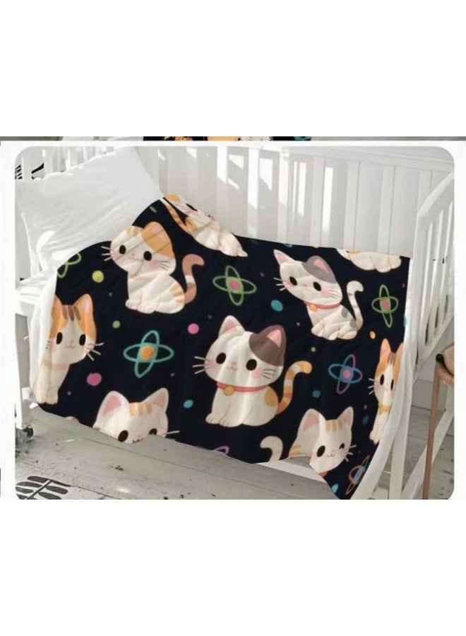 general Baby and children's cartoon flannel thin blanket (warm and comfortable, suitable for sleep, game use) 70cm*100cm - Image 2