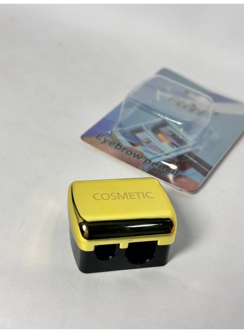 Make Up Sharpener - 2 Holes Dual Make up Pencil Sharpener, with mettalic cover 1PC may vary color - Image 2