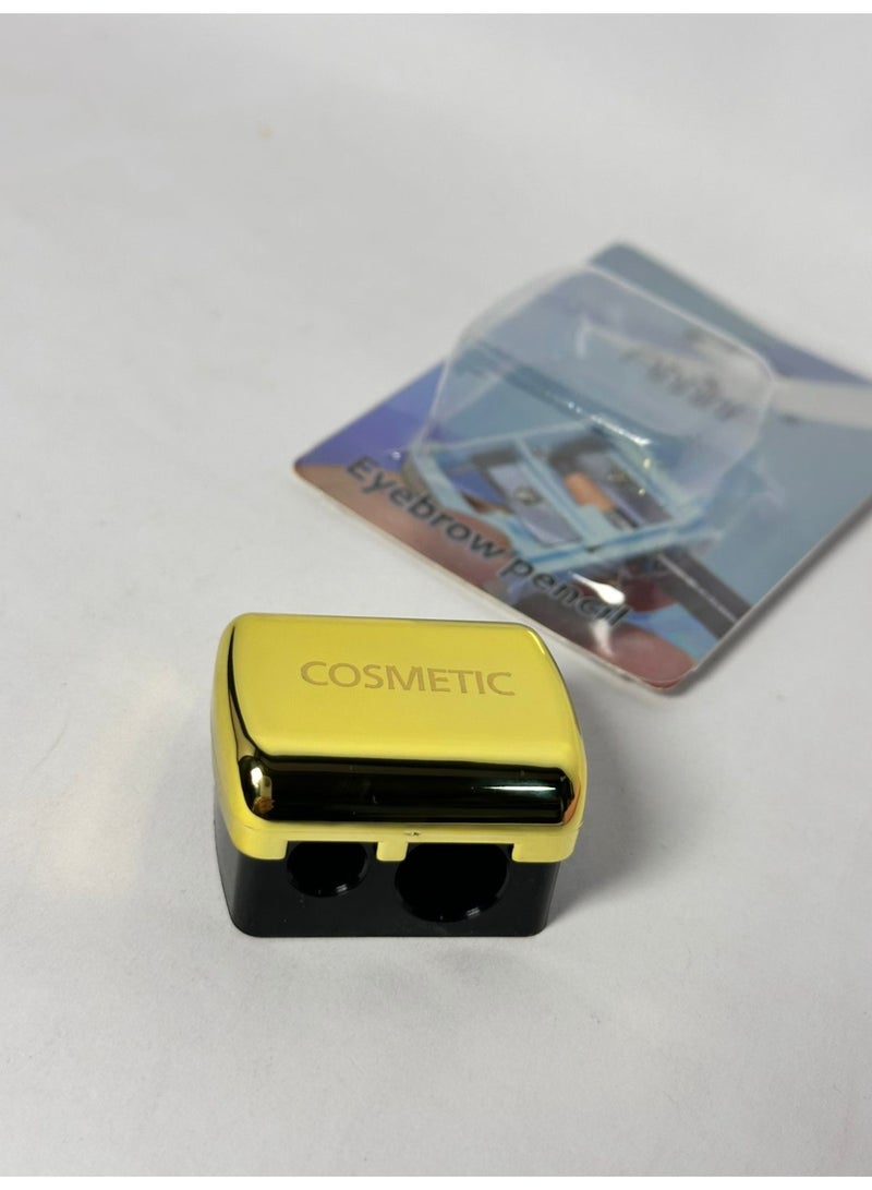 Make Up Sharpener - 2 Holes Dual Make up Pencil Sharpener, with mettalic cover 1PC may vary color - Image 4