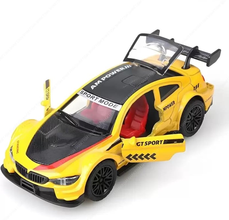SHAKTISM Diecast GT Car Model, 1:36 Scale, Front & Rear Opening Doors, Detailed Interior, Collectible Toy 1Pc Yellow - Image 2