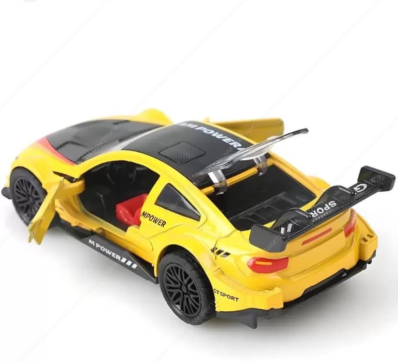 SHAKTISM Diecast GT Car Model, 1:36 Scale, Front & Rear Opening Doors, Detailed Interior, Collectible Toy 1Pc Yellow - Image 3