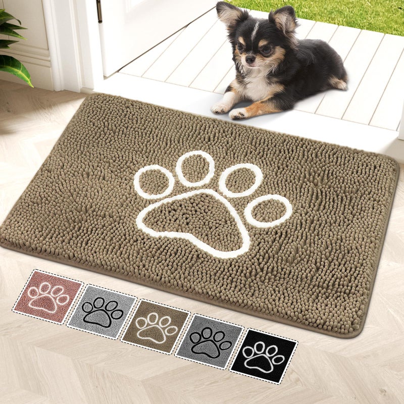 Bcoimo Super Absorbent Dog Door Mat, 30"*20" Anti Slip Mat for Muddy Paws, Pet Rugs for Dirty Paws Washable That Absorbs Moisture and Dirt, for Dog Cage and Pet Resting Carpet - Image 1