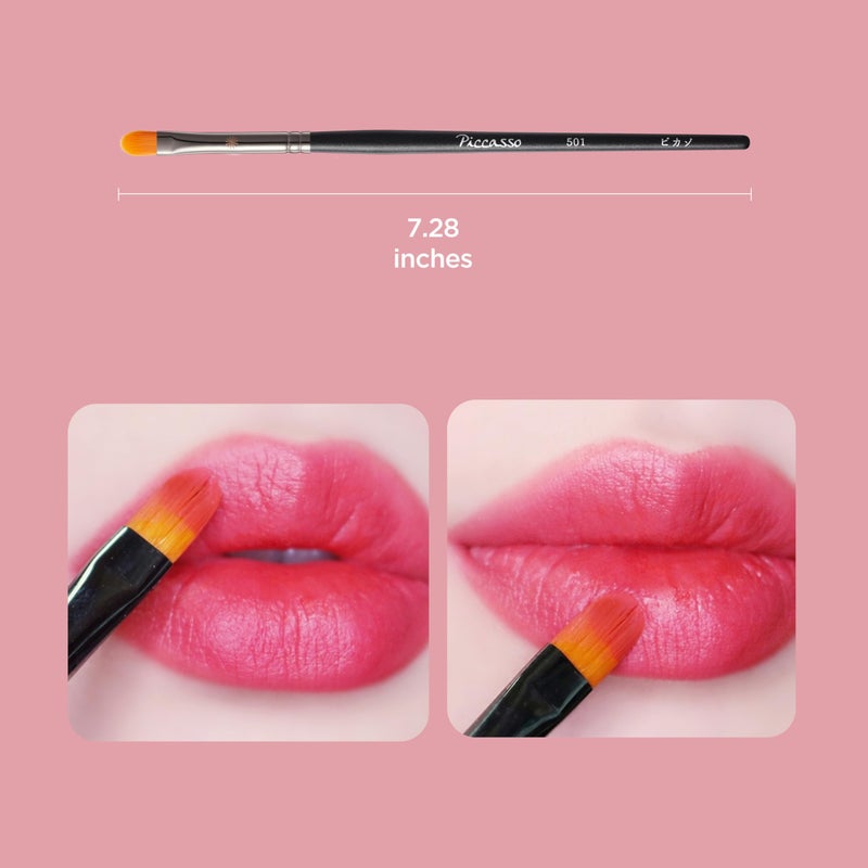 Piccasso 501 Lip Brush â€“ Professional Lip Brush for Precise Lip Gloss & Lip Stain Application, Smooth Color Payoff & Defined Lip Lines, Synthetic Makeup Brush for Clean, Flawless Finish - Image 3