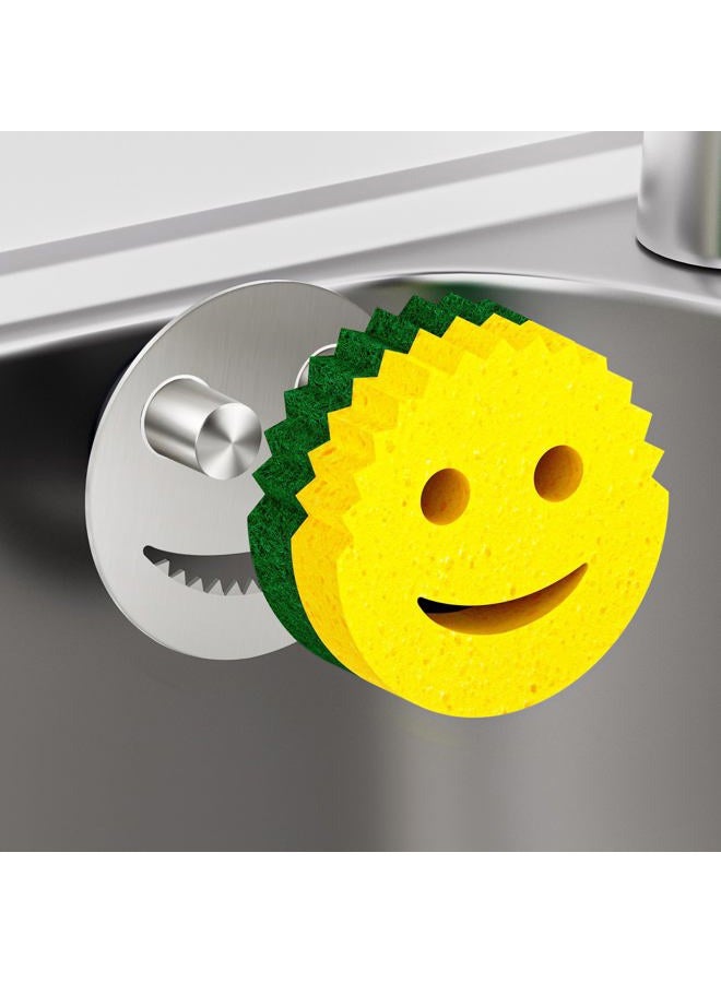 Kontoyo Sponge Holder for Kitchen Sink,Sink Caddy Organizer with Suction Cup Installation for Kitchen/Bathroom, Self Draining,Sponge Caddy for Holding Smiley Sponges-Silver - Image 1