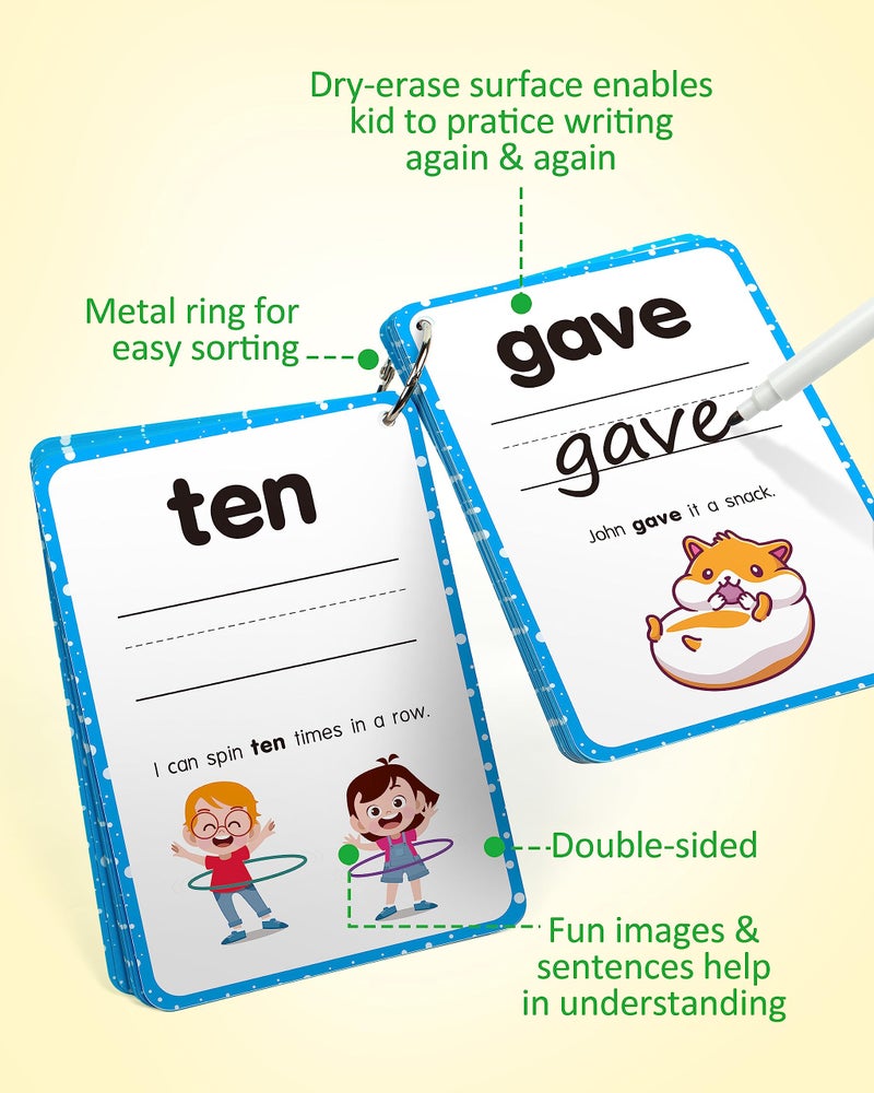 Coogam Sight Words Kids Learning Flash Cards, 250 Dolch Word Game Reading Vocabulary Card Montessori Toy for Kindergarten Preschool 3 4 5 Years Old Toddlers - Image 3