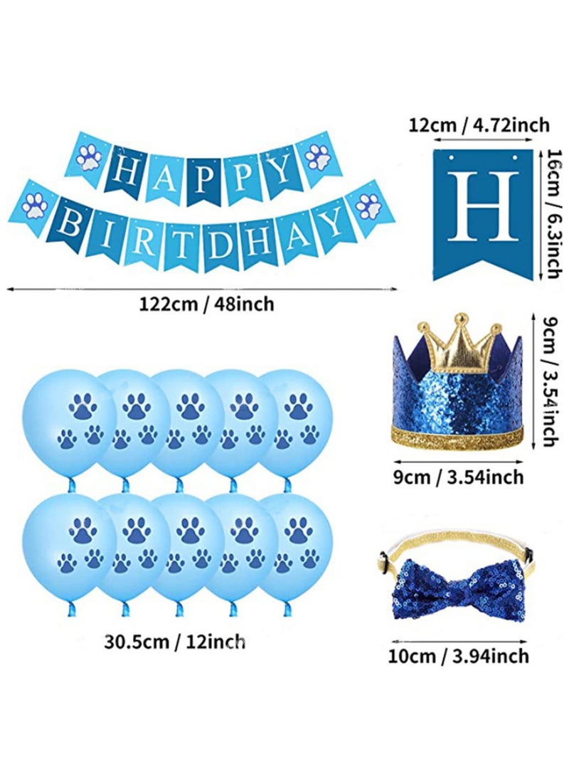 1Pcs Dog Birthday Party Supplies Set Cute Birthday Bandana Bowtie Number Hat Paw Balloons Happy Birthday Banner for Puppy Fun Dog Birthday Decorations for dog Puppies - Image 2