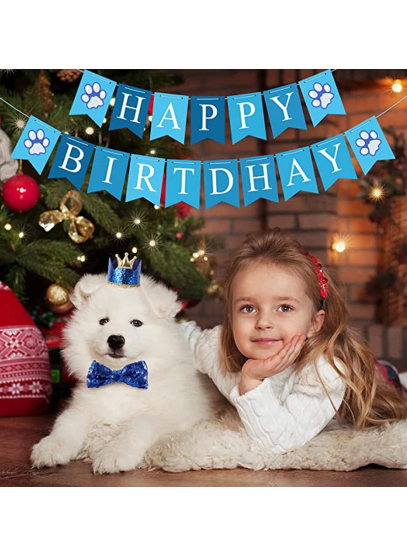 1Pcs Dog Birthday Party Supplies Set Cute Birthday Bandana Bowtie Number Hat Paw Balloons Happy Birthday Banner for Puppy Fun Dog Birthday Decorations for dog Puppies - Image 4