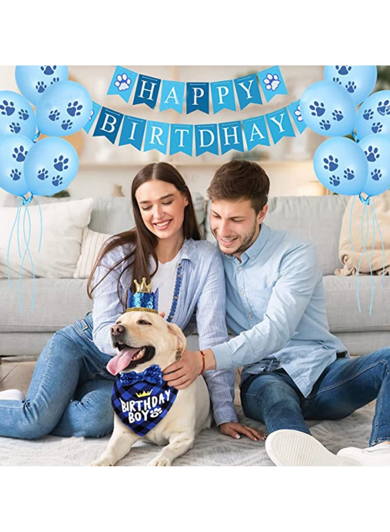 1Pcs Dog Birthday Party Supplies Set Cute Birthday Bandana Bowtie Number Hat Paw Balloons Happy Birthday Banner for Puppy Fun Dog Birthday Decorations for dog Puppies - Image 5