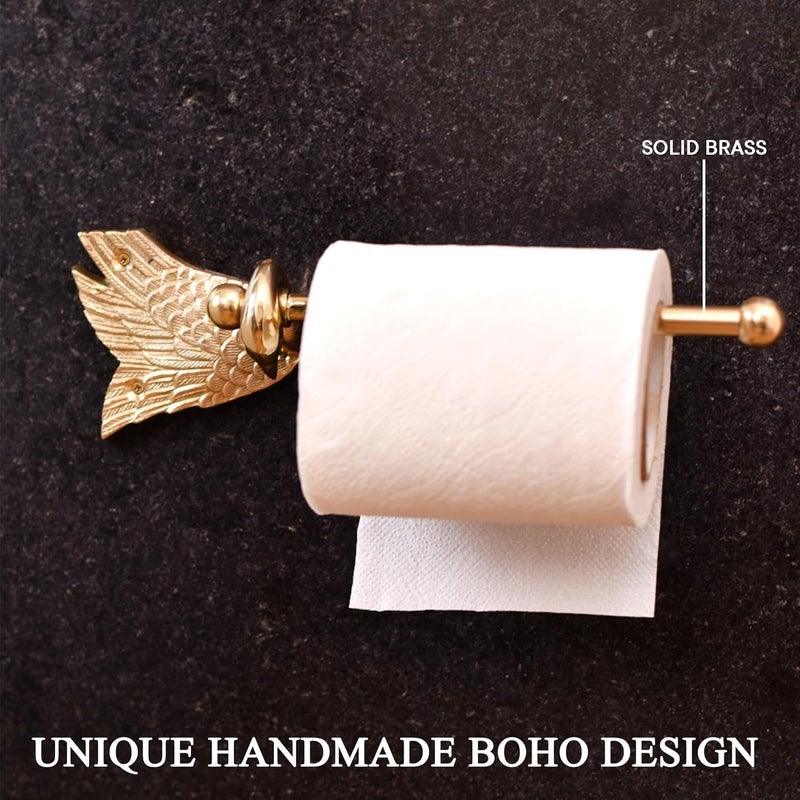 Indian-Shelf IndianShelf Swan Brass Toilet Paper Holder Gold Toilet Paper Holders Vintage Kitchen Paper Holder Bathroom Tissue Roll Holder Mounted Toilet Paper Holder Antique Bathroom Accessories  - Image 2