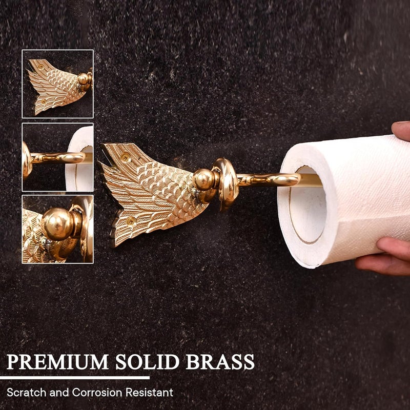 Indian-Shelf IndianShelf Swan Brass Toilet Paper Holder Gold Toilet Paper Holders Vintage Kitchen Paper Holder Bathroom Tissue Roll Holder Mounted Toilet Paper Holder Antique Bathroom Accessories  - Image 5