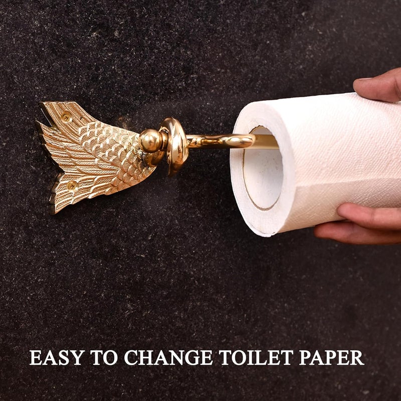 Indian-Shelf IndianShelf Swan Brass Toilet Paper Holder Gold Toilet Paper Holders Vintage Kitchen Paper Holder Bathroom Tissue Roll Holder Mounted Toilet Paper Holder Antique Bathroom Accessories  - Image 4