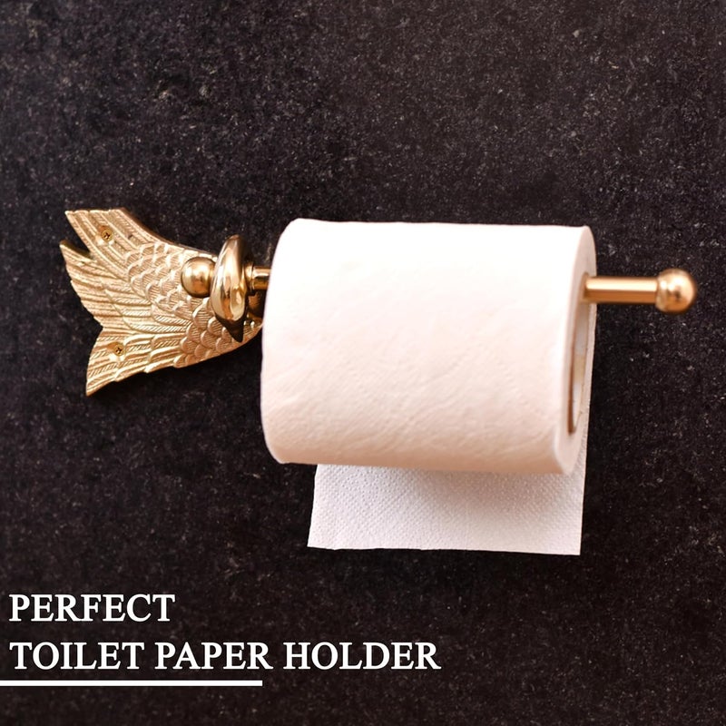Indian-Shelf IndianShelf Swan Brass Toilet Paper Holder Gold Toilet Paper Holders Vintage Kitchen Paper Holder Bathroom Tissue Roll Holder Mounted Toilet Paper Holder Antique Bathroom Accessories  - Image 3
