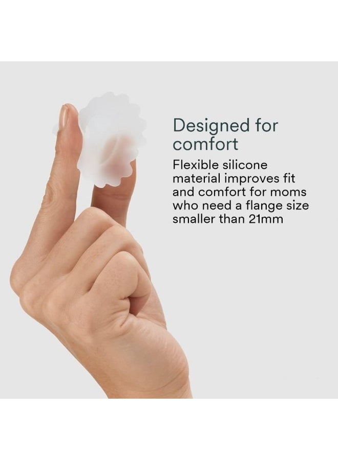 Willow إدراج حجم مضخة الثدي من وييلو - 19 مم - إدراجات الفلنج، تحسن الملاءمة والراحة للأمهات اللاتي يستخدمن مضخة الثدي، تناسب فلنج مضخة الثدي وييلو 24 مم - 2 قطعة - Image 2