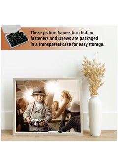 Excefore 200 Pieces Metal Picture Frames Turn Button Fasteners With 200 Pieces Screws Photo Frame Hanging Hangers For Photos Picture And Drawing Crafts Posters Black Pictures Frame Hardware Backing Clip  - Image 5