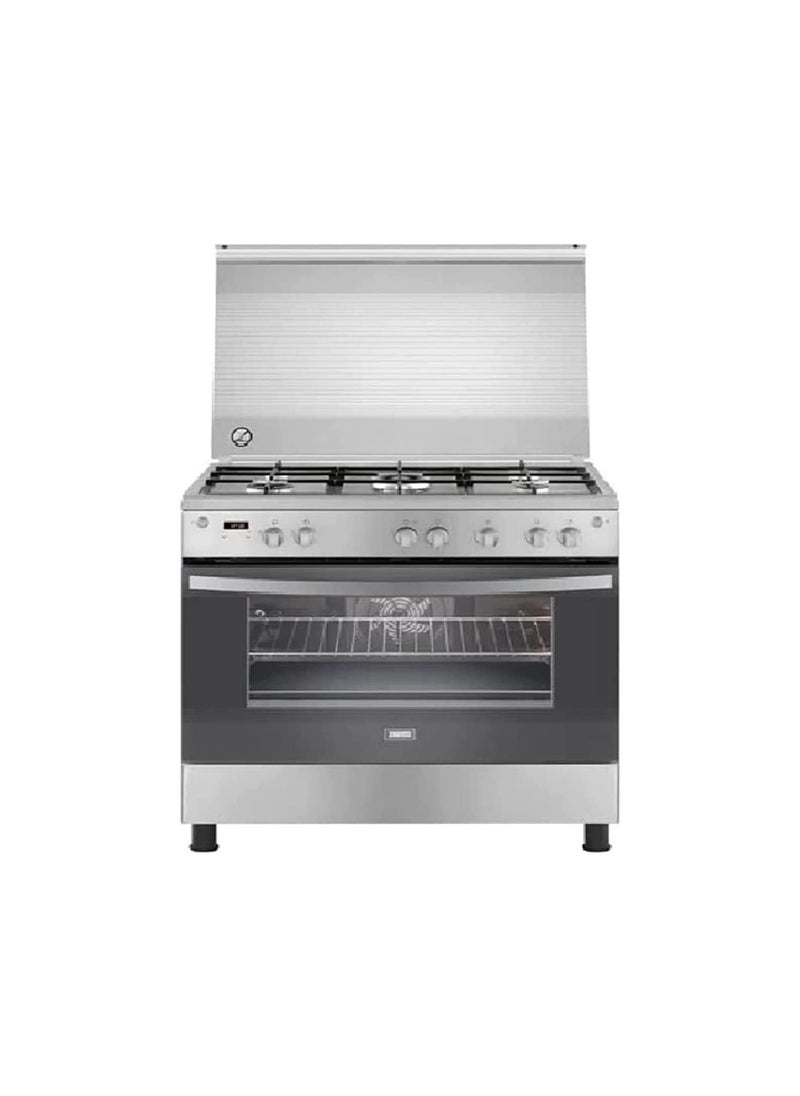 ZANUSSI - Free Standing Cooker Zanussi 90 Cool Max (Hot & Cooling Fan + Digital Timer + cast iron pan support + Full Safety + Brushed Stainless Steel + Inox Sides) ZCG94396XA - Image 1