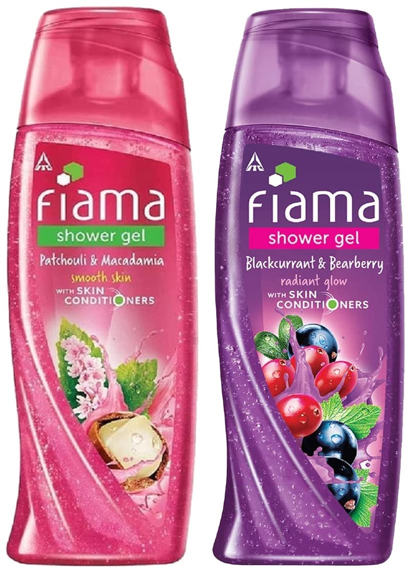 Fiama جل استحمام فياما باتشولي مكاديميا وتوت العليق غسول الجسم مع مرطبات البشرة 250 مل عبوة من 2 - Image 1