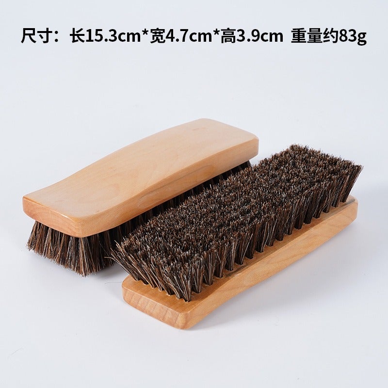 Premium Horsehair Shoe Brush – Soft Bristle Leather Care & Polishing Brush for Shoes, Boots, Bags and Leather Goods