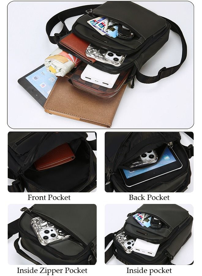 DUNISO Mini Crossbody Bag for Men Waterproof Sling Bag Backpack Multipurpose Cross Body Chest Bag Shoulder Bag Daypack for Travel Hiking Retro Purse Bag with Detachable Strap - Image 5