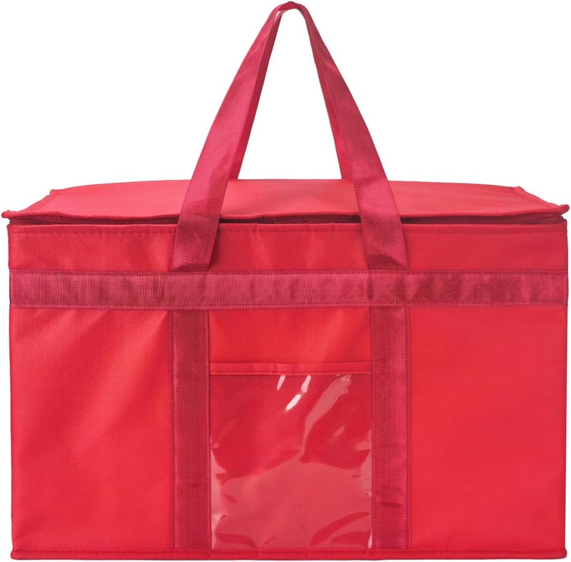 Yalin XXL Large Insulated Cooler Bag, Styrofoam Cooler of Keep Food Hot or Cold, Reusable Double Zipper Food Delivery Bag for Grocery Shopping, 20" W x 13" H x 10" D (Red, XXL) - Image 1
