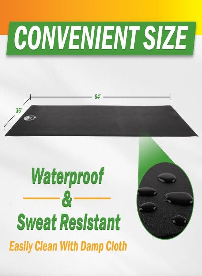 Wakeman Treadmill & Exercise Equipment Mat - Non-Slip, Waterproof 5.84 mm Pad for Bike, Walking Pad, Elliptical or Home Gym - Noise-Reducing Workout Floor Protector by Wakeman (36 x 84 in) - Image 5
