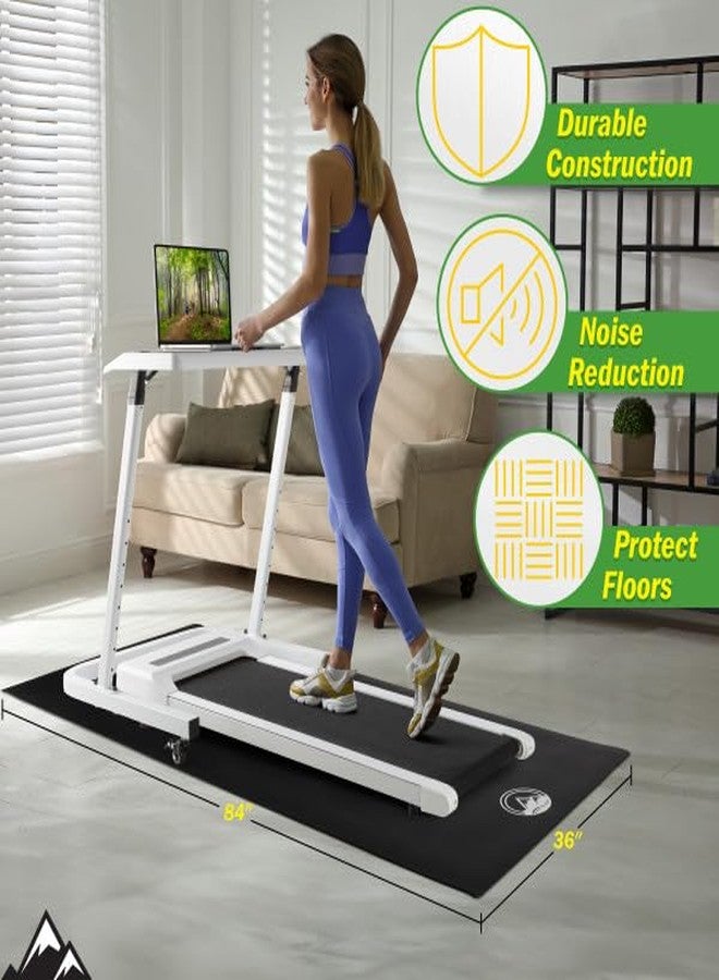 Wakeman Treadmill & Exercise Equipment Mat - Non-Slip, Waterproof 5.84 mm Pad for Bike, Walking Pad, Elliptical or Home Gym - Noise-Reducing Workout Floor Protector by Wakeman (36 x 84 in) - Image 2