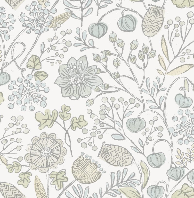 NuWallpaper Blue and Green Southern Trail Peel & Stick Wallpaper - Image 1