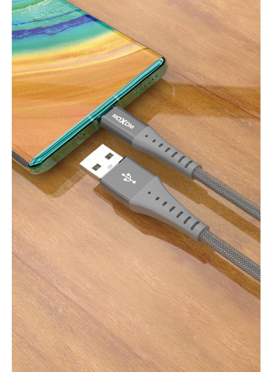 MOXOM CC72 - S4 Type C Charging Cable, Silver  - Image 1
