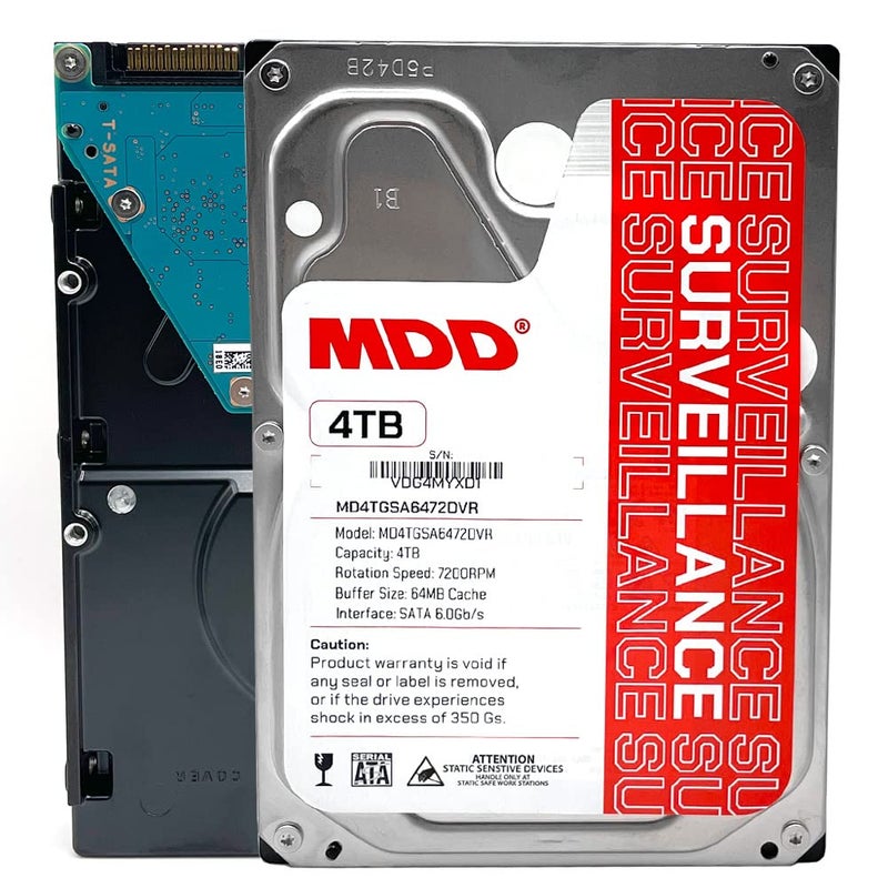 MDD MAXDIGITALDATA MDD (MDD4TSATA6472DVR) 4TB 7200RPM 64MB Cache SATA 6.0Gb/s 3.5-inch Internal Surveillance Hard Drive (Renewed) - Image 1