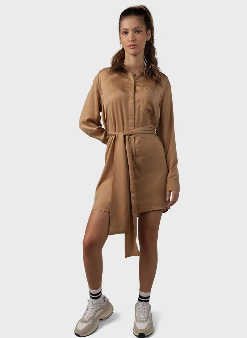 American Eagle Tie Detail Shirt Dress