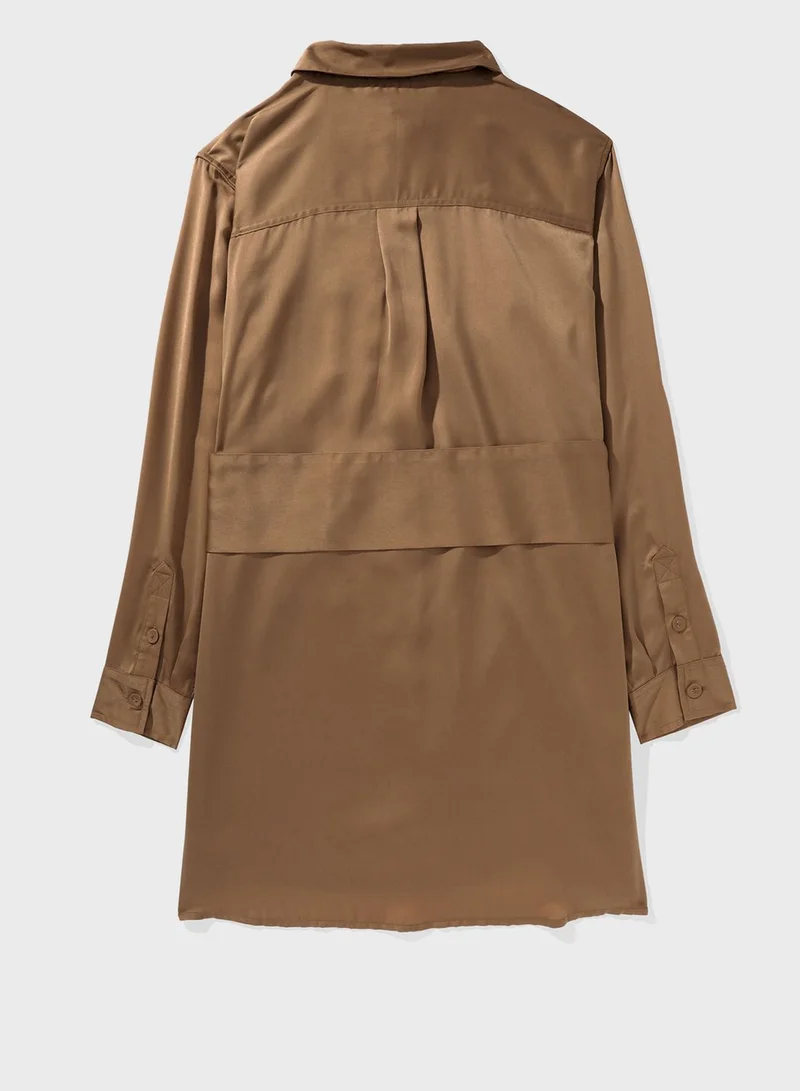 American Eagle Tie Detail Shirt Dress