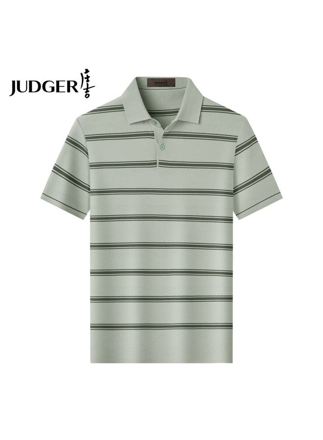 Judger Zhuangji Men's Short-sleeve T-shirt, Summer New Style, Business Casual, Soft Breathable, Turn-down Collar Polo - Image 2