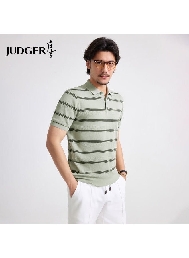 Judger Zhuangji Men's Short-sleeve T-shirt, Summer New Style, Business Casual, Soft Breathable, Turn-down Collar Polo - Image 1