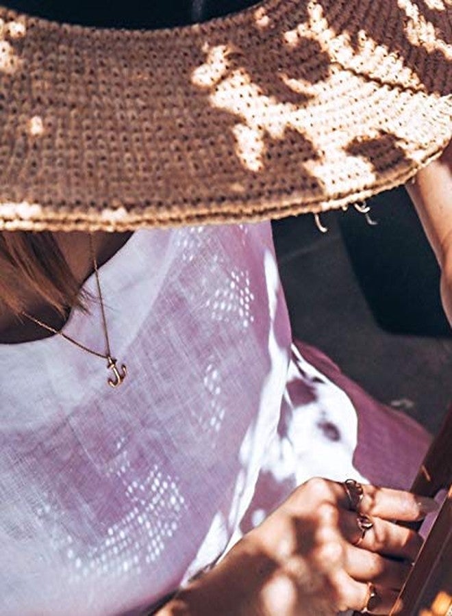 MEVECCO Gold Dainty Anchor Pendant Necklace,14K Gold Plated Minimalist Necklace for Women - Image 3