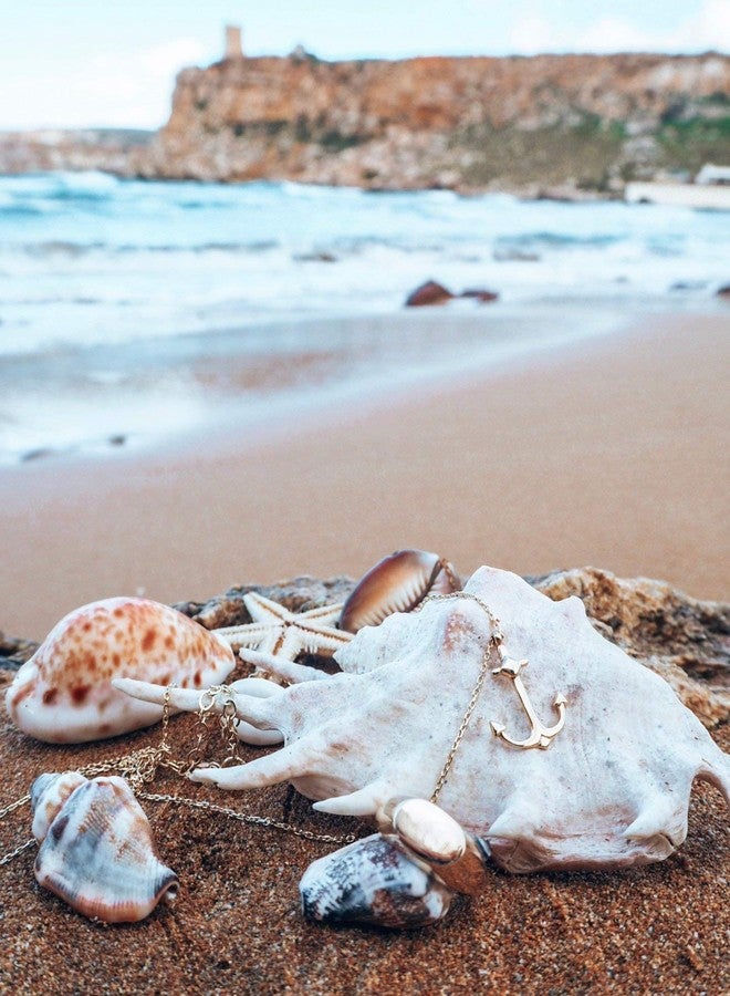 MEVECCO Gold Dainty Anchor Pendant Necklace,14K Gold Plated Minimalist Necklace for Women - Image 4