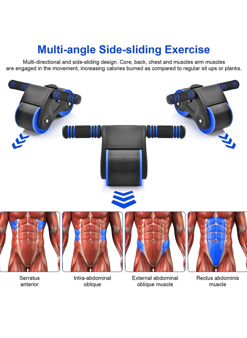 Automatic Rebound Abdominal Wheel - Abdominal Wheel Roller, Ab Roller Wheel with Knee Pads, Automatic Rebound Assistance and Resistance Springs with Ergonomic Handle