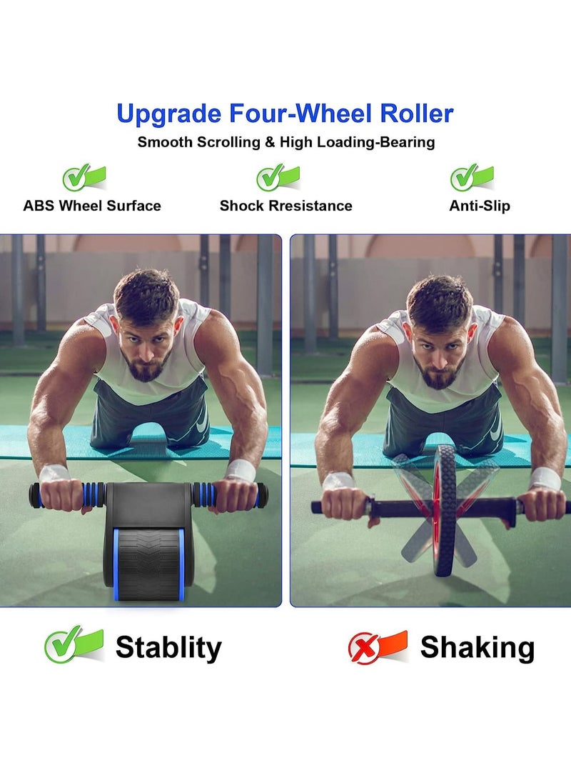 Automatic Rebound Abdominal Wheel - Abdominal Wheel Roller, Ab Roller Wheel with Knee Pads, Automatic Rebound Assistance and Resistance Springs with Ergonomic Handle