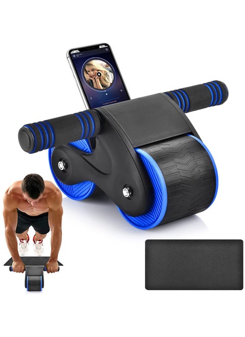Automatic Rebound Abdominal Wheel - Abdominal Wheel Roller, Ab Roller Wheel with Knee Pads, Automatic Rebound Assistance and Resistance Springs with Ergonomic Handle
