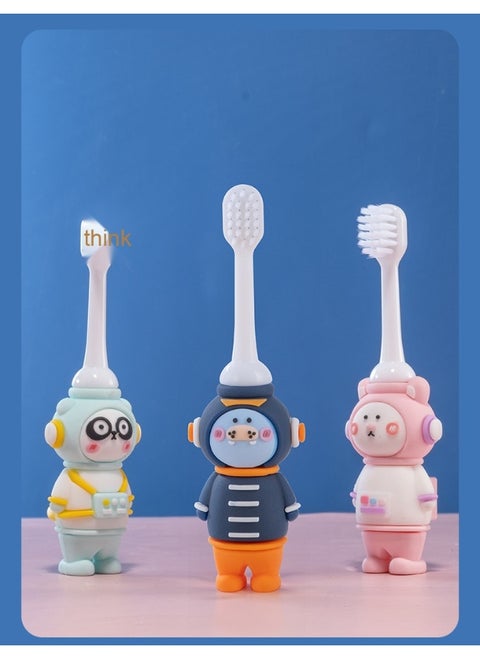 3Pcs Children's Toothbrush-Cartoon Children Soft Bristle Toothbrush Household Single Bottle 2-6 Years Old Children Toothbrush Soft Bristle