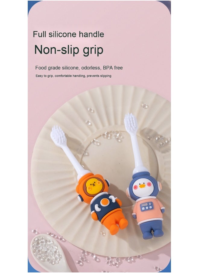 3Pcs Children's Toothbrush-Cartoon Children Soft Bristle Toothbrush Household Single Bottle 2-6 Years Old Children Toothbrush Soft Bristle