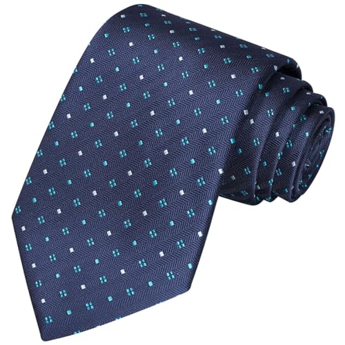 KissTies Ties for Men Tie Neckties Dark Blue Dots Formal Business Necktie - Image 1